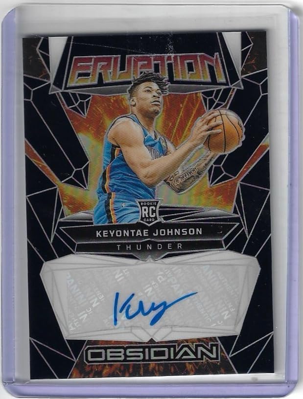 Keyontae Johnson Autographed & Serial Numbered #9/99 Purple Flood Electric Etch Rookie Eruption Auto Collectible Basketball Card- 2023 Panini Obsidian Basketball Card #RE-TAE (Thunder)