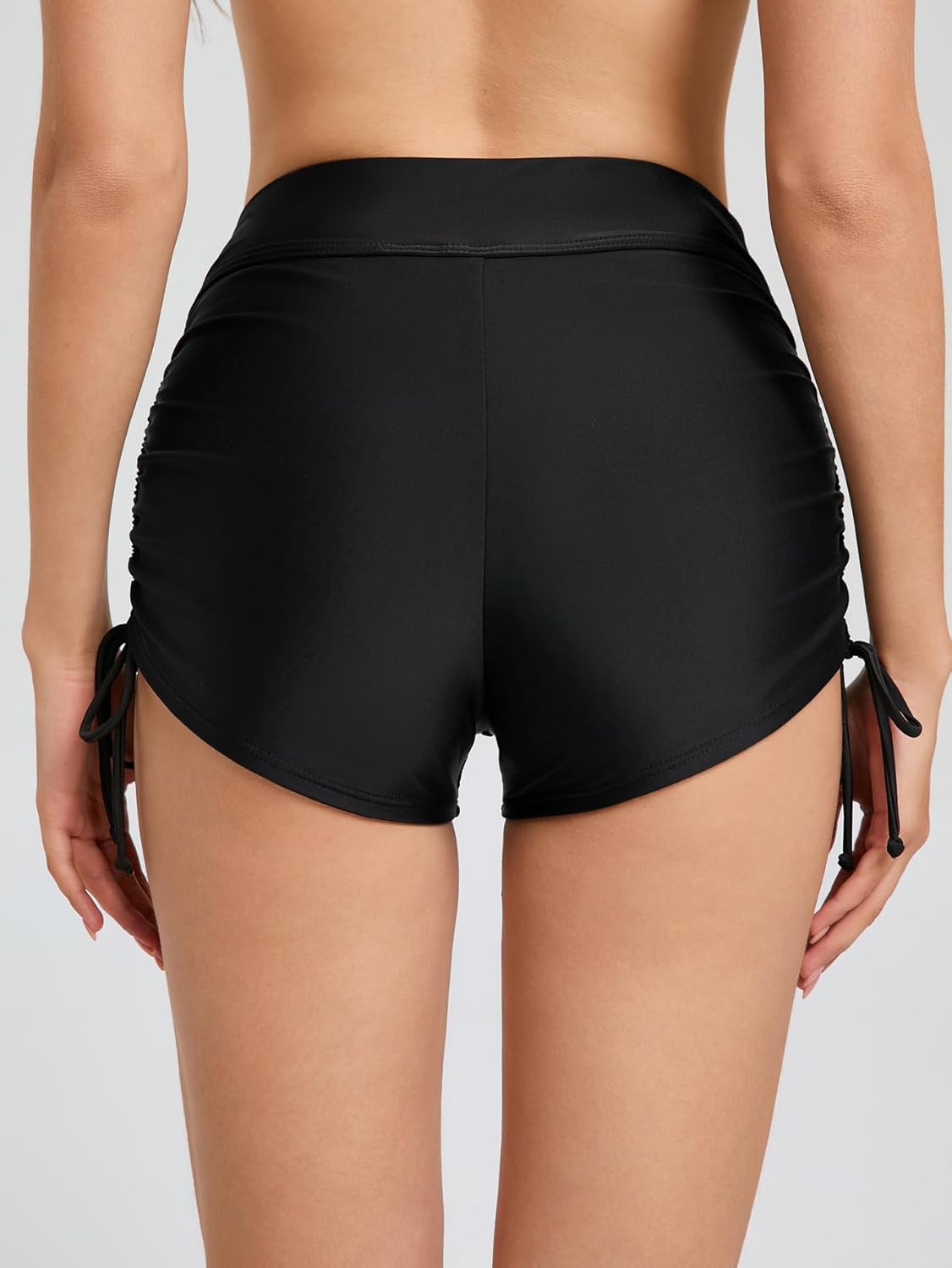 Womens Swim Shorts High Waisted Tie Board Shorts Bathing Suit Bottoms Tummy Control Swimsuit with Liner - Image 2