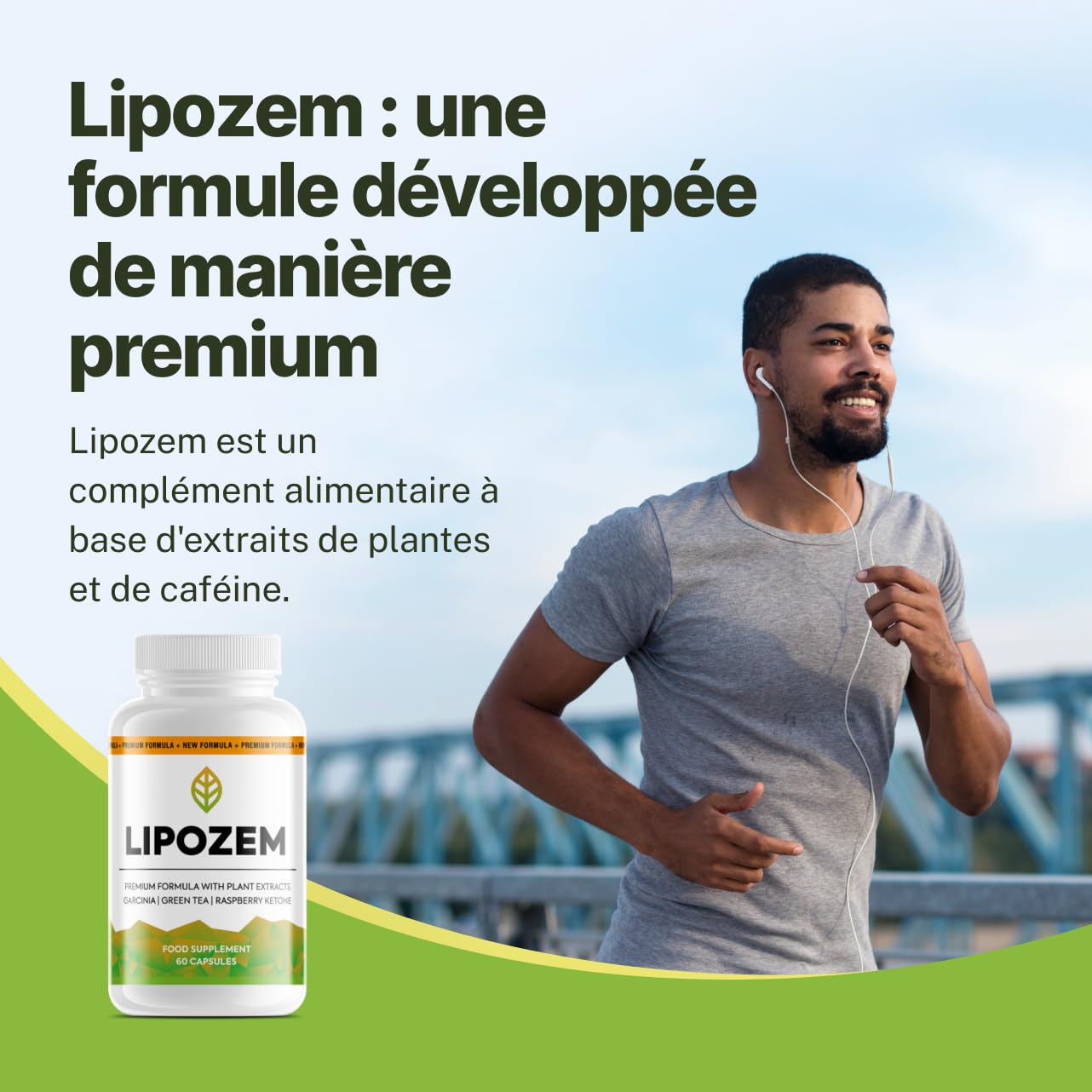 Lipozem Pflanzenextrakt-Supplement, Himbeer und Grüner Tee Extract, 60 Kapseln