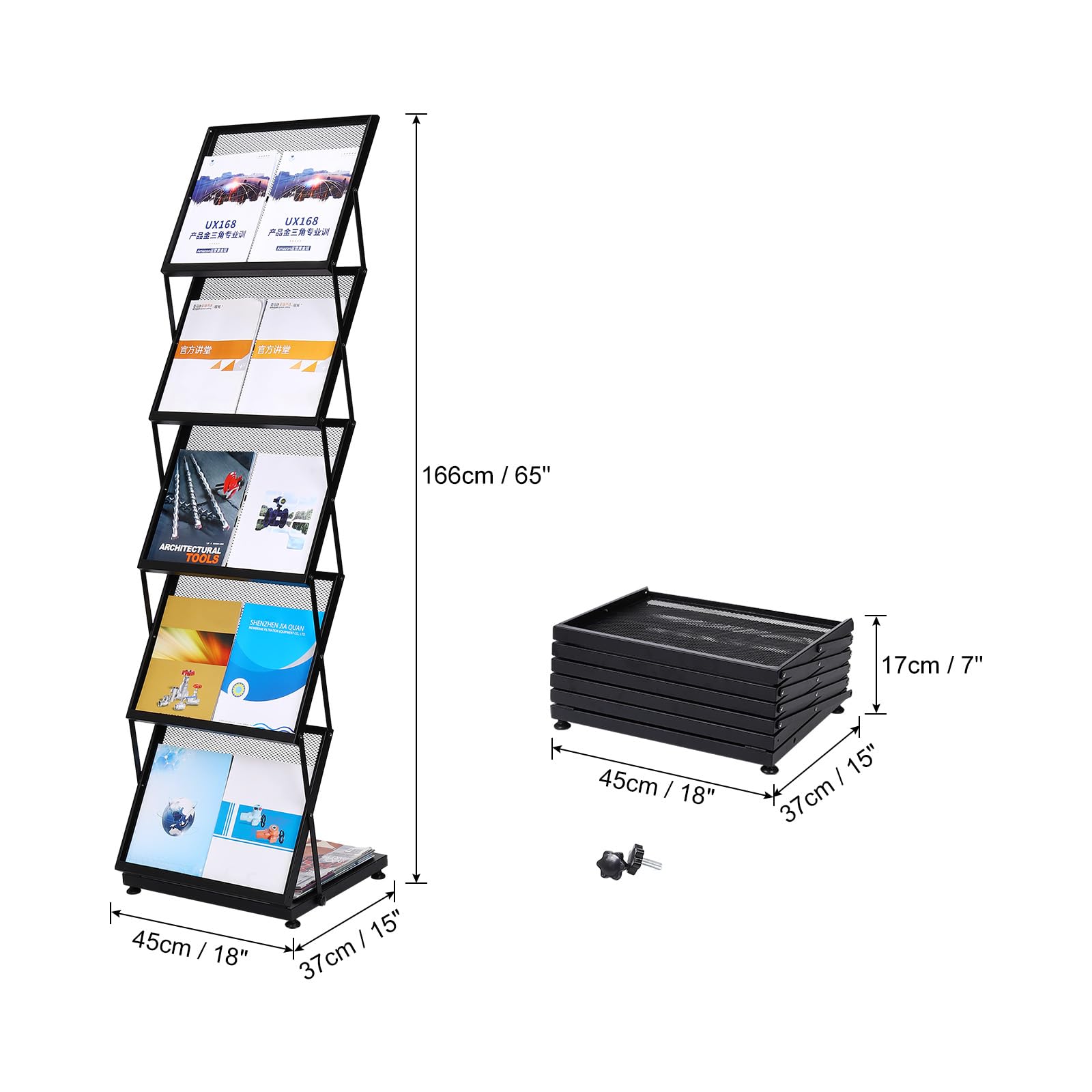 PATIKIL Pliable Chargeur Affichage Supports 5 Couches Brochure Support