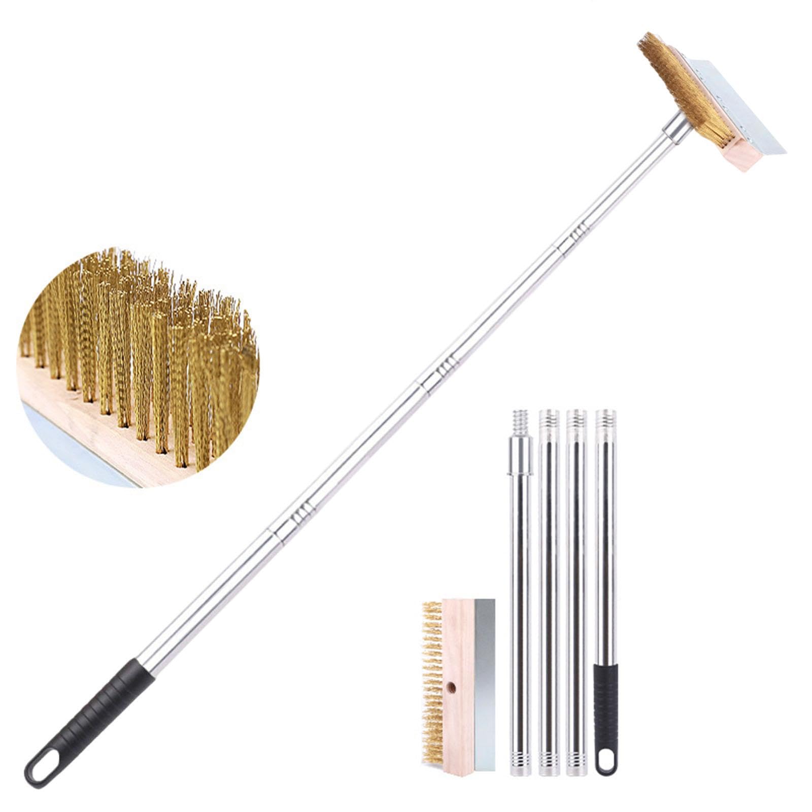 Cepillo para Horno de Pizza de Acero Inoxidable con Mango Largo, Cepillo para Parrilla de Cobre, Herramienta de Limpieza para Horno Comercial, Fregado, 1,6 m
