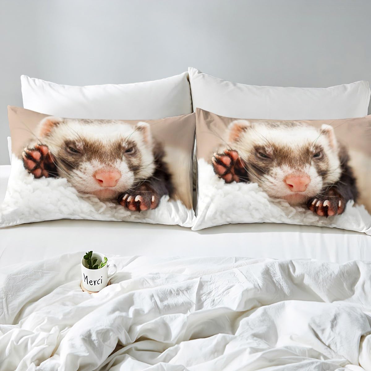 Poszwa na kołdrę 240x260 Mink Miękka mikrofibra Zestawy na łóżko 2-osobowe drukowane 3D Śliczne zwierzęta Poszwa na kołdrę z 2 poszewkami na poduszki i zamkiem błyskawicznym d.1595