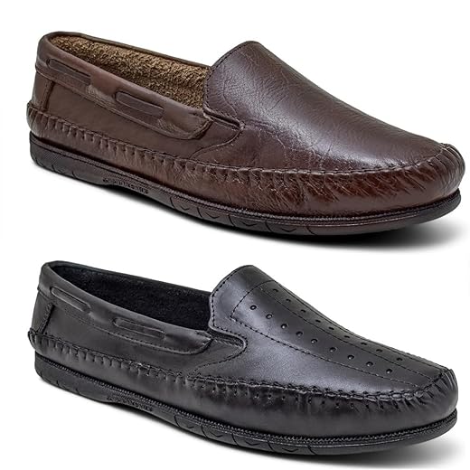 Kit 2 Pares Mocassim Masculino Em Couro Legitimo