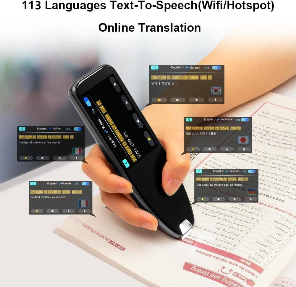 Scan Translation Pen Real Time Language Translator Smart Offline Translation 112 Languages Text Scanning White - View #13