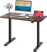 Vista 10 de GOFLAME Height Adjustable Electric Standing Desk, 44 x 24 Inches Sit to Stand Computer Workstation with Cable Management Hole, Ergonomic Stand up