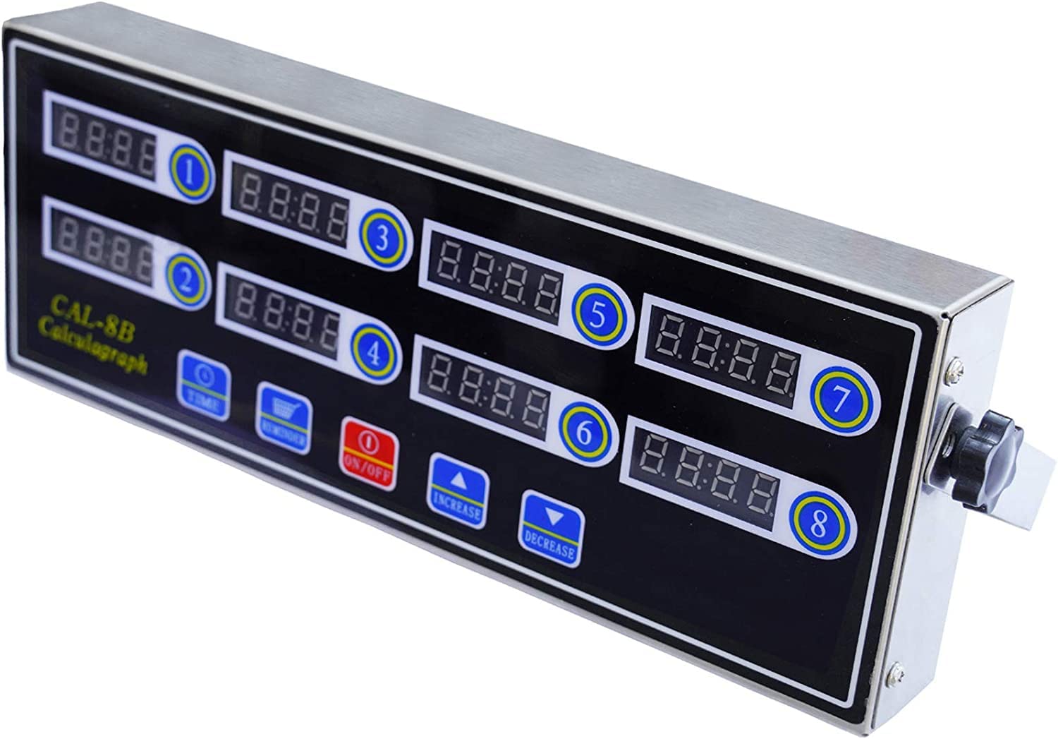 Temporizador de Cocina Digital Comercial de 8 Canales, Temporizador de cálculo de Acero Inoxidable con Alarma Fuerte para Restaurante, Reloj Temporizador para Restaurante, Cocina casera