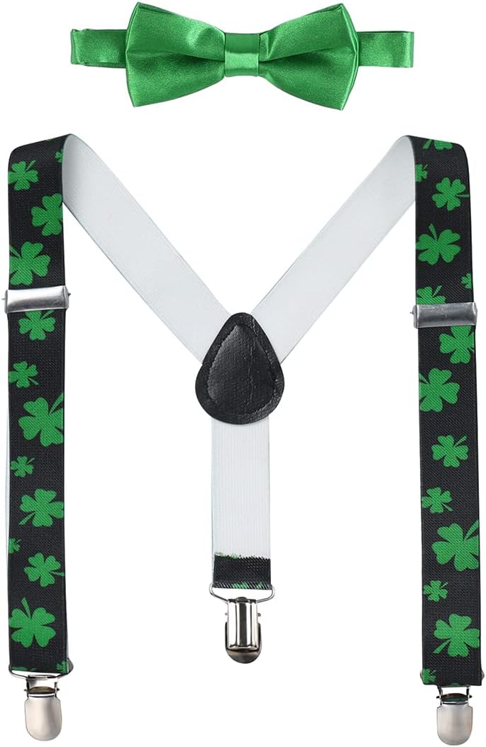 Baby Boys Y Back Adjustable Elastic Suspender Strong Sturdy Clip-on Braces Pre tied Bow Tie Perfect for Tuxed