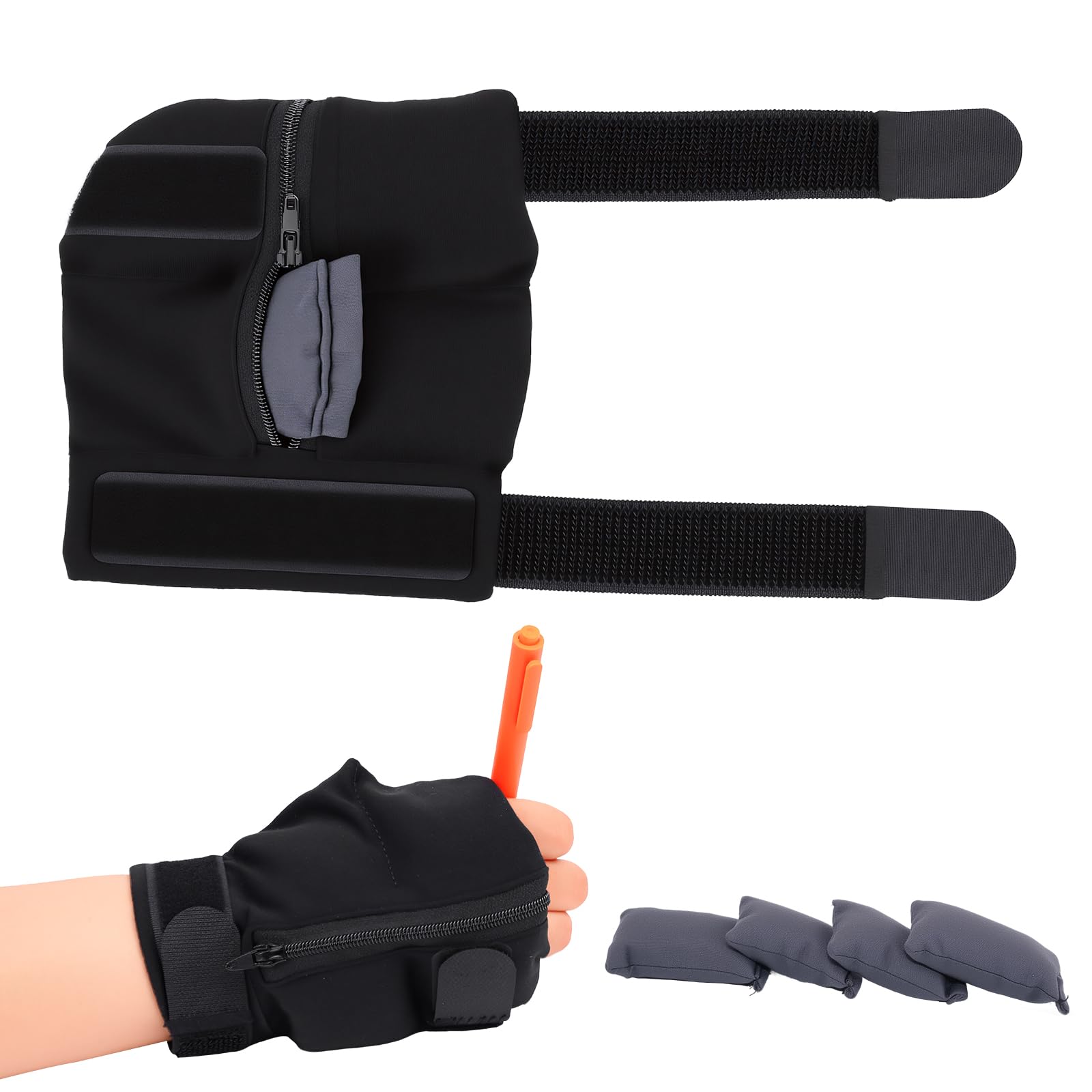 HEINALOUS Weighted Gloves, Adjustable Weighted Gloves for Hand Tremors, mproved Hand/Wrist Mobility, Writing Stability Strengthening (Right)