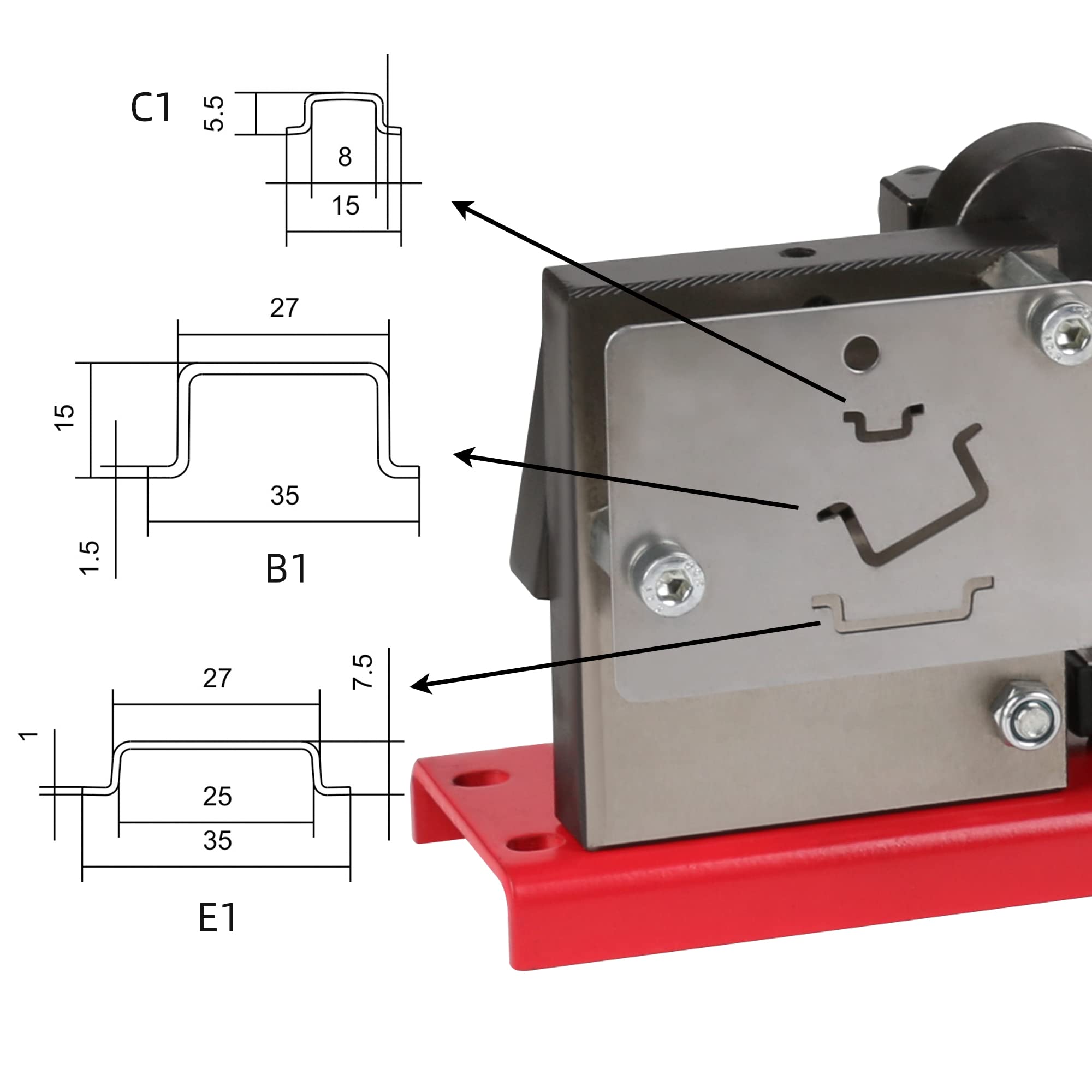 DIN Rail Cutter Tool for Cutting with Guide and measuring ruler, cutting 35mm din rail (R310BEC)