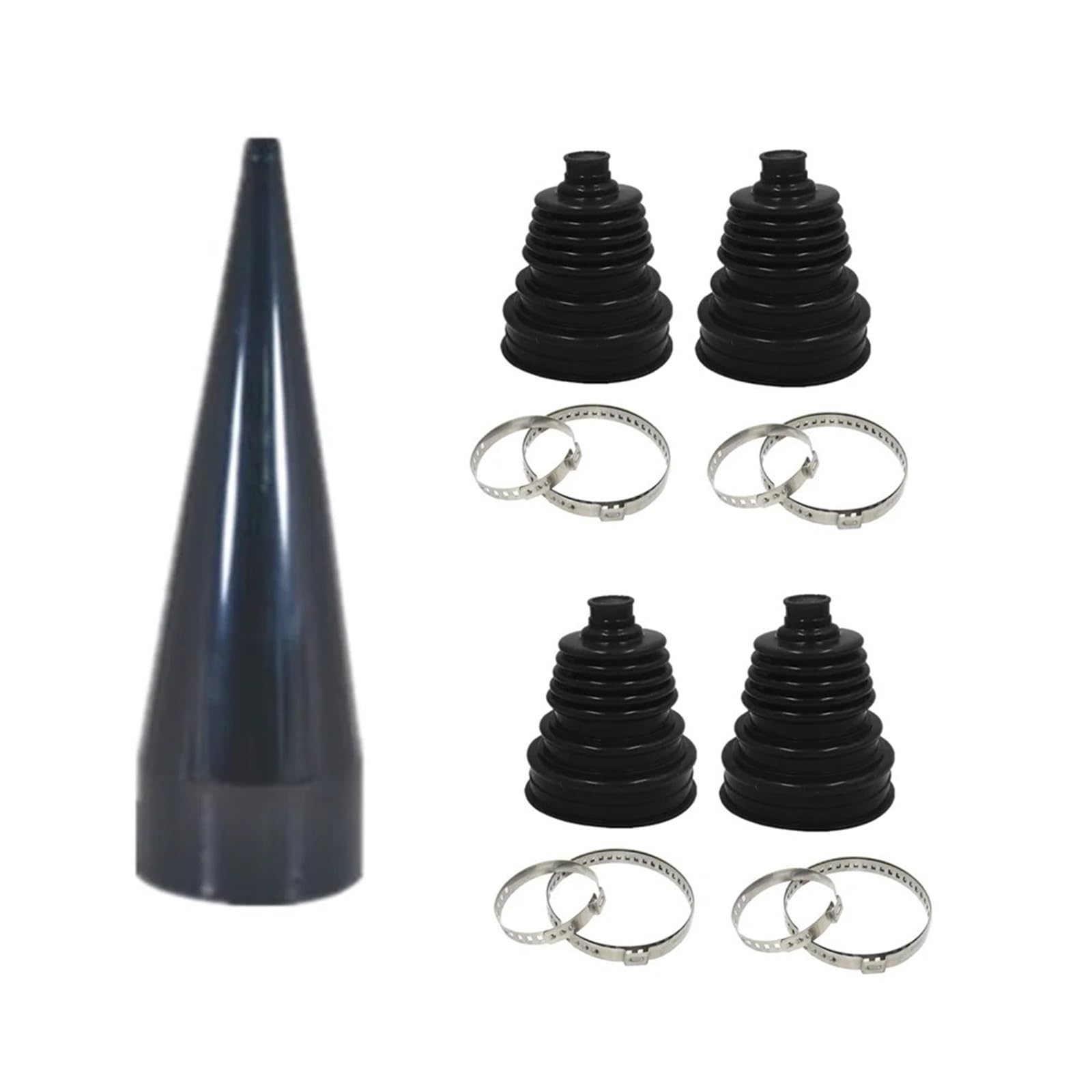 Kit giunti 1 set di giunti omocinetici universali in gomma a velocità costante, cono di montaggio allungabile con clip, accessori per auto