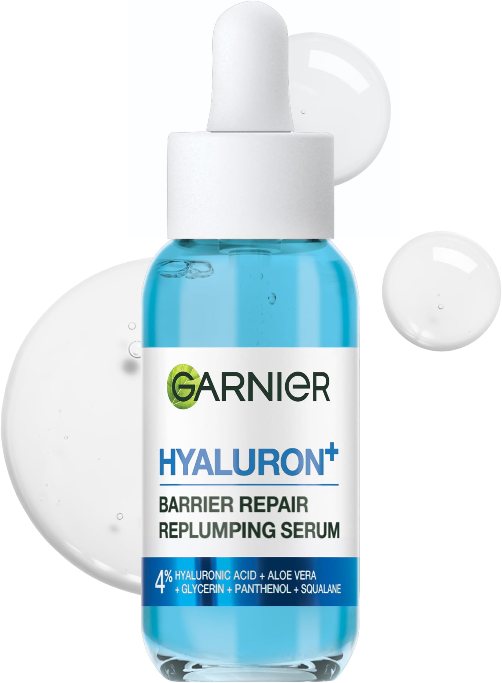 Hyaluronic Acid Serum, SkinActive Replumping & Hydrating Super Serum with 3% or 4% Hyaluronic Acid, Aloe Vera & Glycerin, Strengthens Skin Barrier, Cruelty Free & Vegan, 30ml