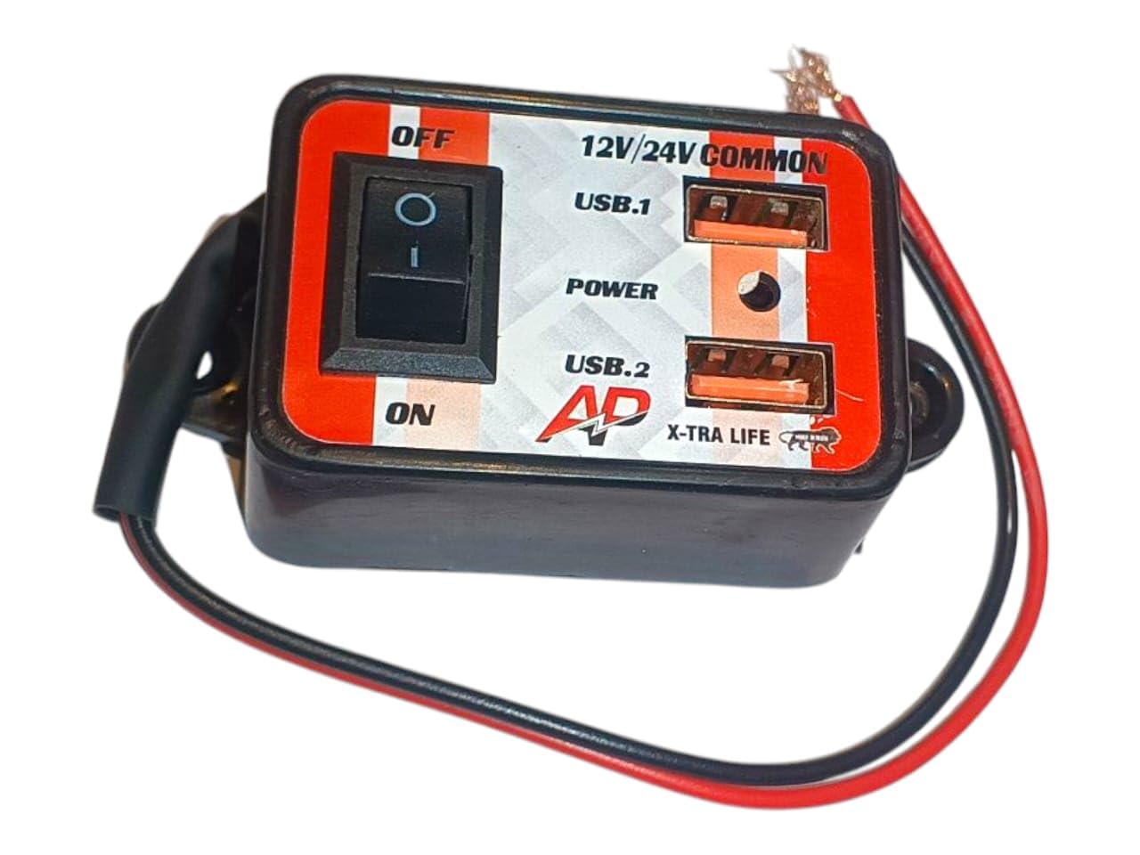 AG Packers 2 USB Port, 24 V/12V Mobile Chargering | Mobile Charging Application | Control Switch | Light Indicator | Adaptable with Any Vehicle,Bike-image-33
