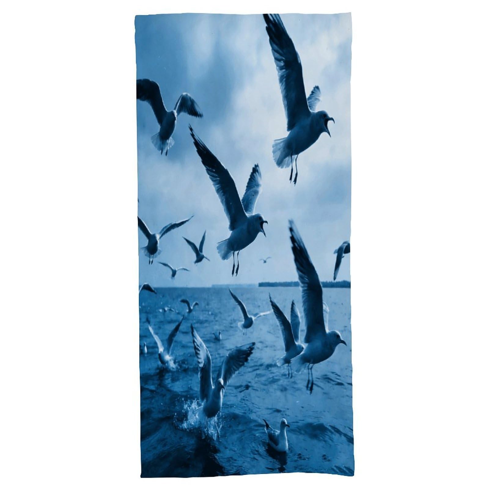 Fodpand Style Flocks Of Seagulls Follow The Wind. Bath Towel, Highly Absorbent & Quick Drying Beach Towel, Compact & Lightweight Pool Towel For Bathroom, Beach, Pool, Gym, Spa, And Hotel Use