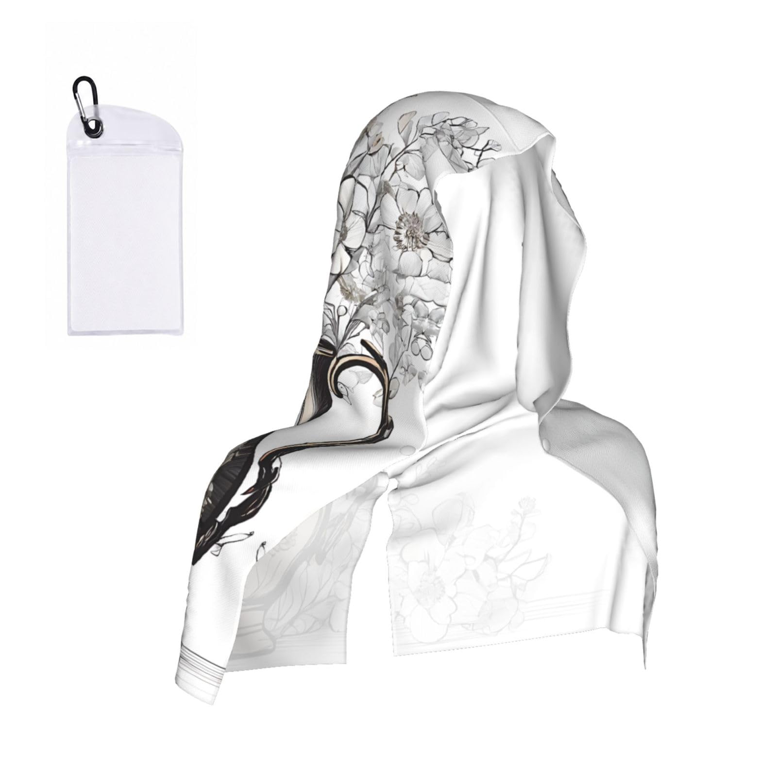 ESNAIUVCD Lavender And Daisies Print Multifunctional Cooling Hoodie Bandana Portable Sweat Absorbing Design For Beach Workouts Exercise Heat Relief Accessories