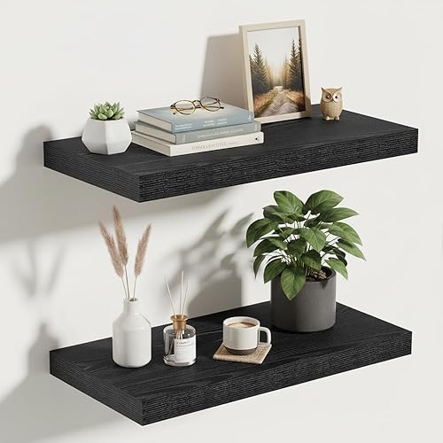 Miniatura 10 de Vivelove Estantes flotantes para montar en la pared, estante de 16 pulgadas para baño pequeño, dormitorio, sala de estar, cocina, decoración moderna