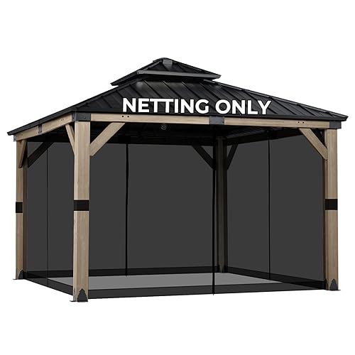 COWVIE Gazebo Replacement Mesh Netting, Durable Polyester Screen - 10'x10'