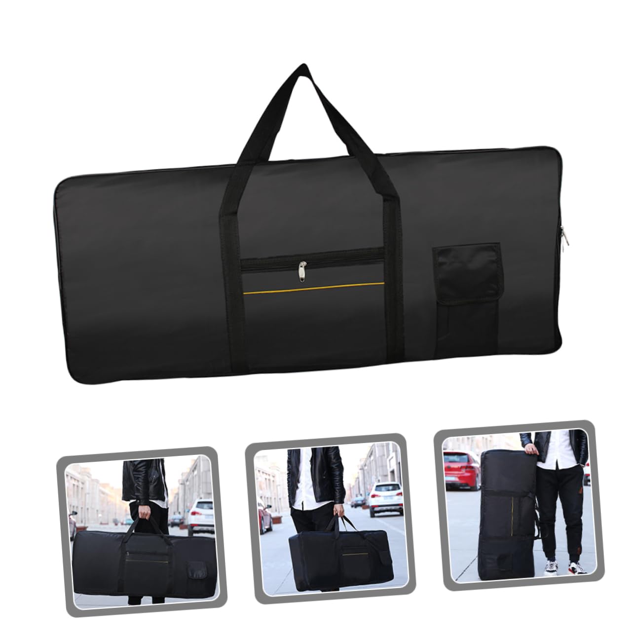 Toyvian Borsa per Tastiera Elettronica da 61 Tasti Oxford Nero, Può essere Usata come Borsa a Mano o Zaino, Comoda dal Design alla Moda