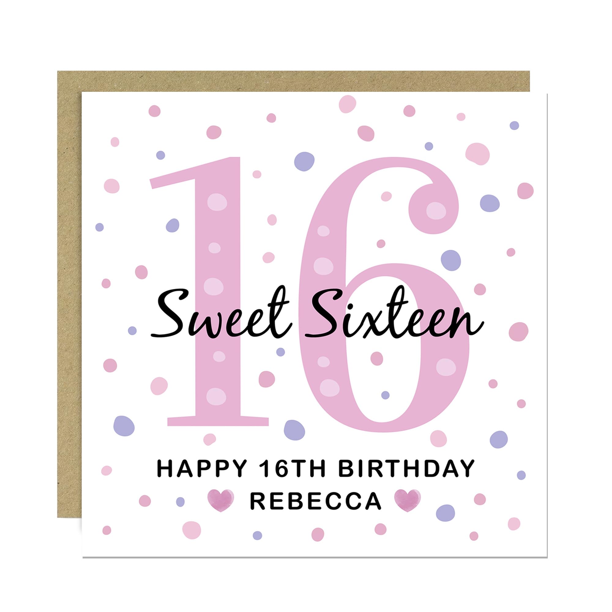 RED OCEAN Personalised 16th Birthday Card Girl, Daughter 16th Birthday Card, Sweet 16th Birthday Gift For Granddaughter, Sixteenth Birthday, Sweet 16 Birthday Card For Daughter