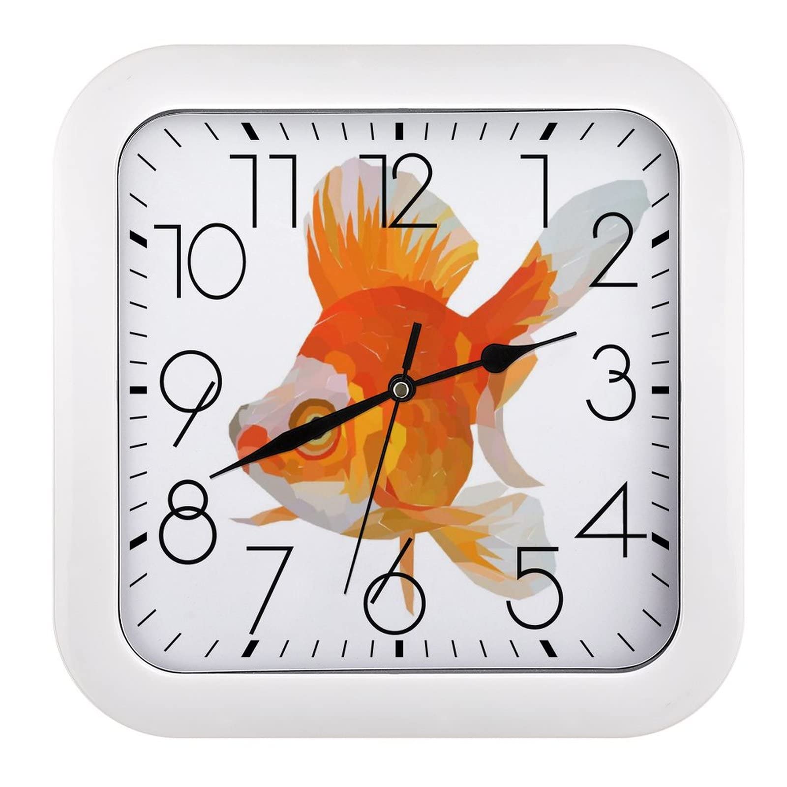 Poisson Rouge Moderne Pendule Murale Silencieuse 26x26cm pour Bureau et Maison