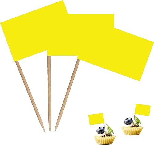 Miniatura 7 de Bandera de palillo de dientes en blanco para decoración de alimentos, 100 unidades (azul)