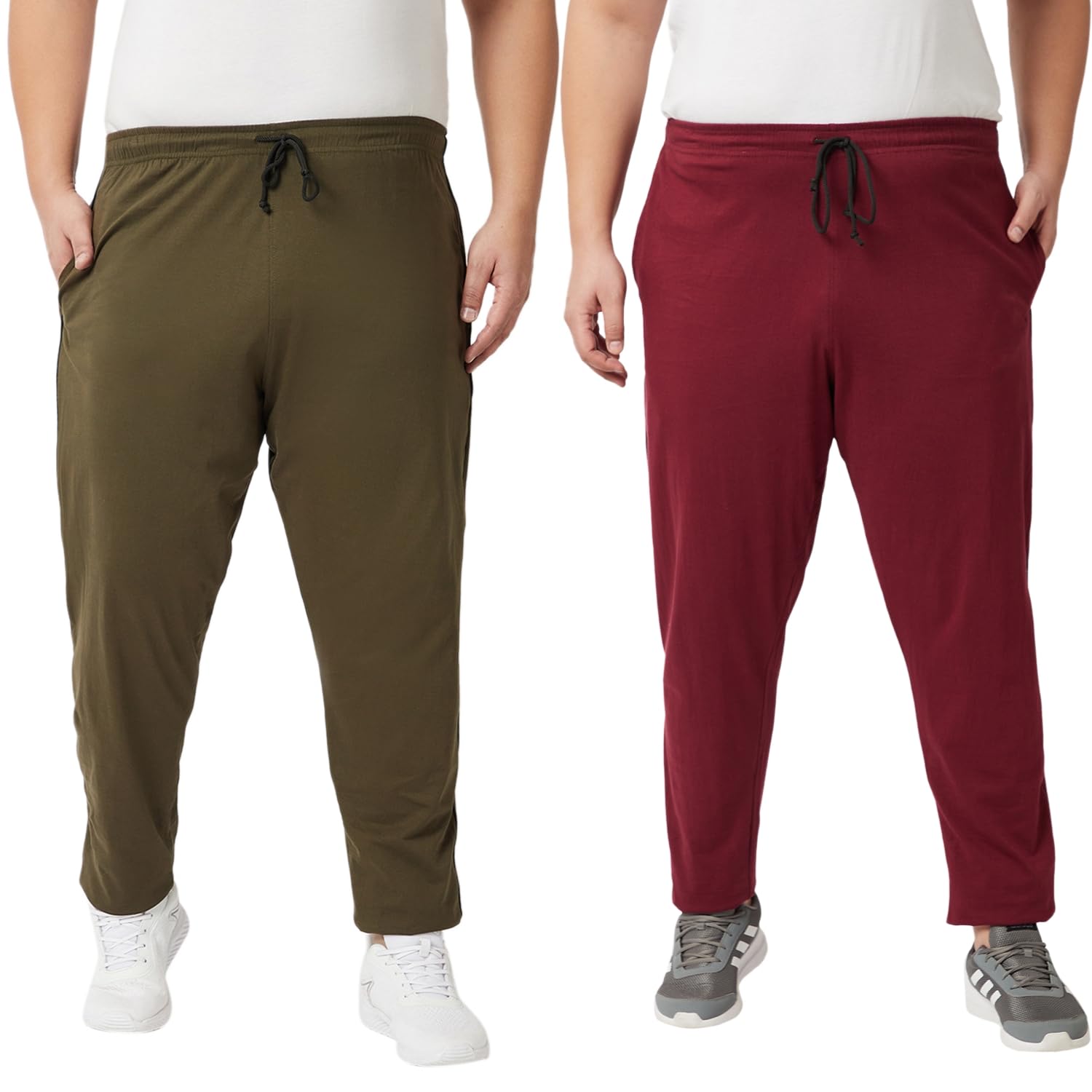 vaishvik Mens Plus Size Track-pants combo - Maroon Olive-picture-21