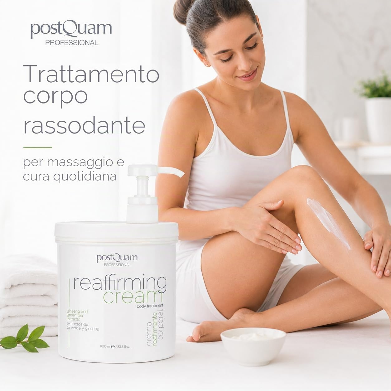 PostQuam Crema Rassodante Corpo Professionale 1000 ml – Trattamento Tonificante e Compattante per Pelle Più Soda ed Elastico