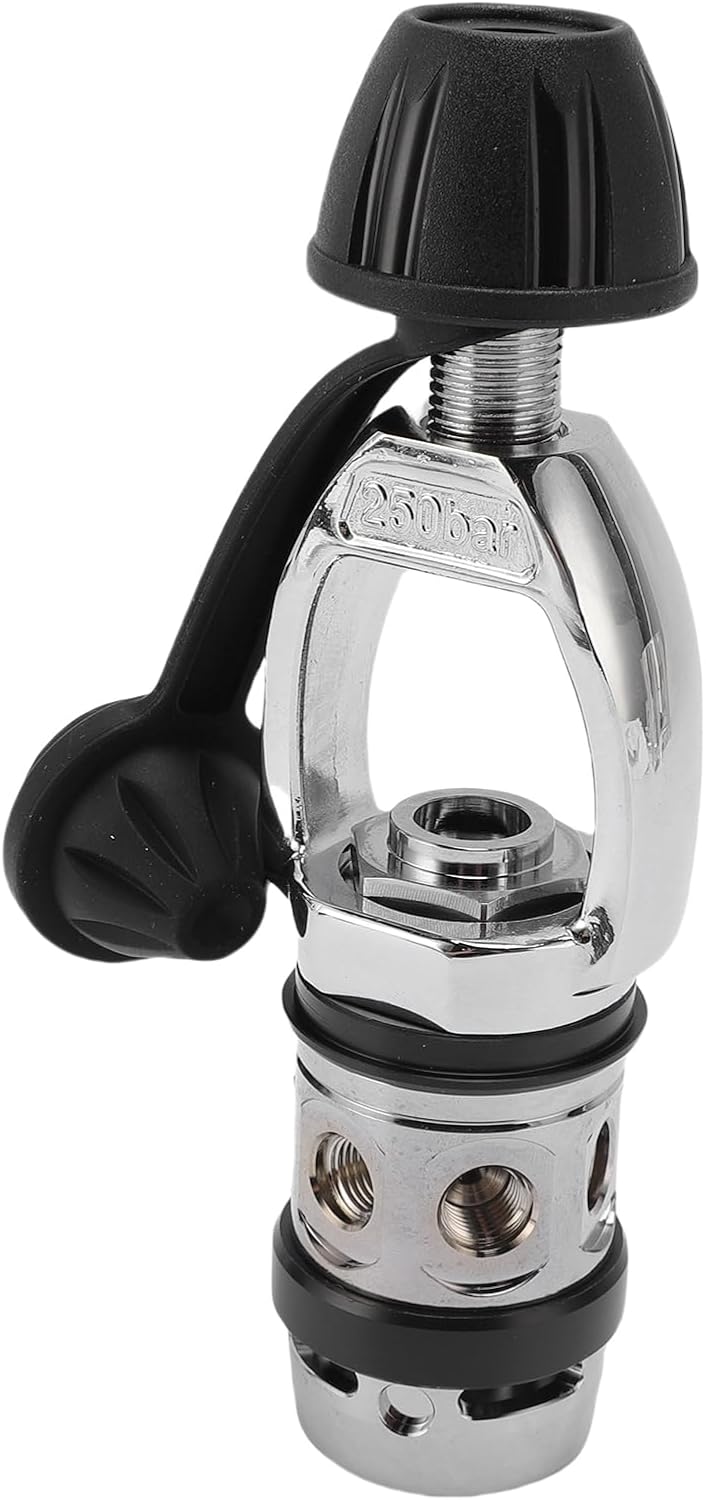 First Stage Dive Regulator, Chrome Plated Brass, 5 Ports Underwater Diving Regulator for Diving Gear