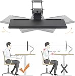 PrimeCables 26.4 inch Under Desk Keyboard Tray, Black | Gel Wrist Pad, Ergonomic Adjustable, Computer Keyboard Mouse Platform, Deluxe Rolling Track Mount Drawer