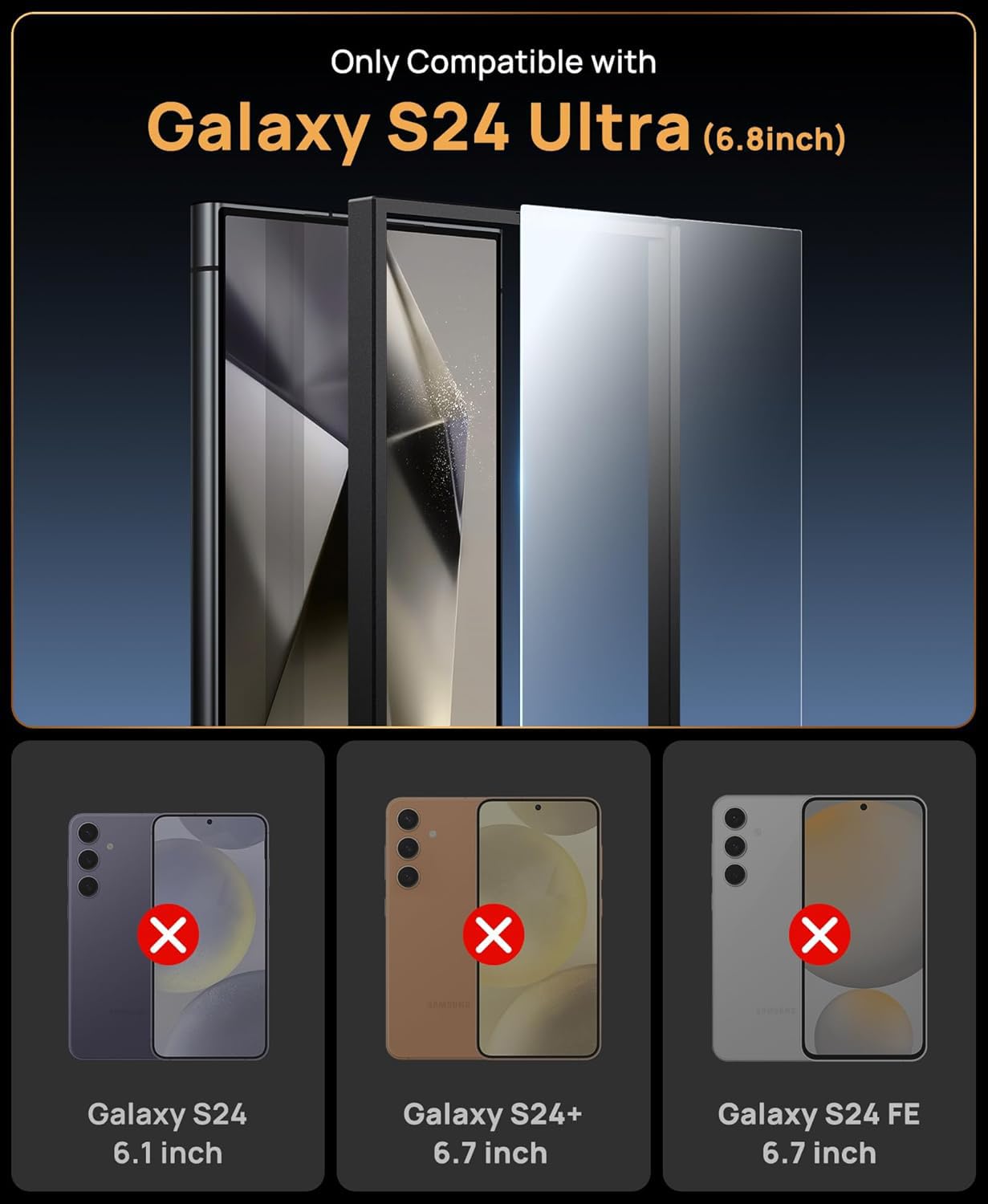 Mr.Shield [2 Pack] Easy-X Screen Protector for Samsung Galaxy S24 Ultra — Amazon image 2