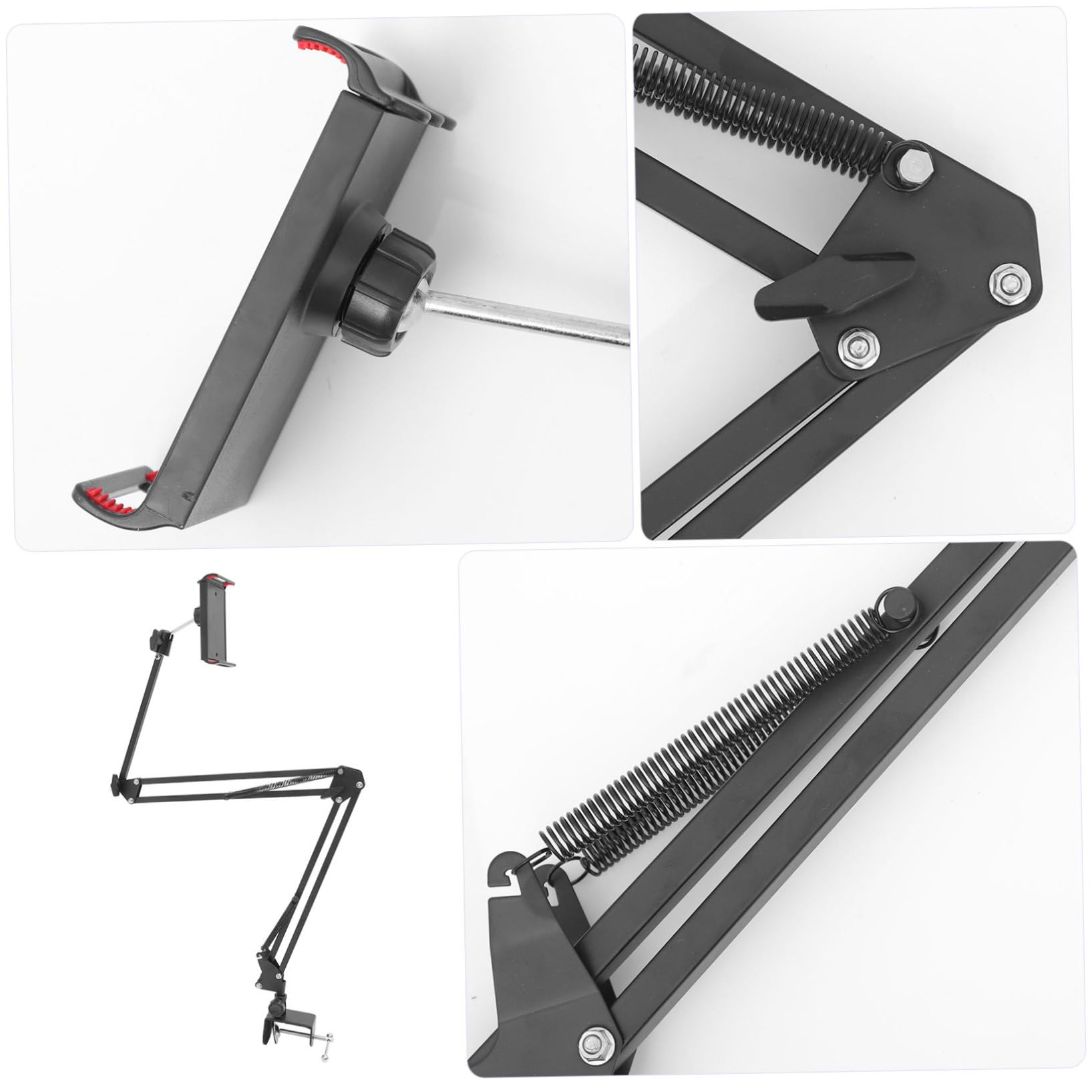 SHINEOFI Metall Tablette Halterung Tisch mit Ausziehbarem Teleskoparm Klappbar Robuste Handyhalterung aus Kunststoff für Entspanntes Liegen im Bett und Verstellbare Blickwinkel