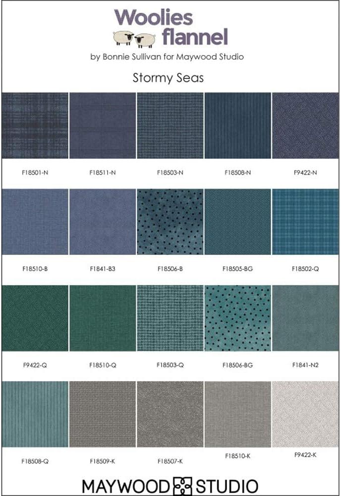 Bonnie Sullivan Woolies Flannel Stormy Seas Strips 40 2.5-inch Strips Jelly Roll Maywood Studio