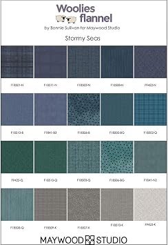 Bonnie Sullivan Woolies Flannel Stormy Seas Charm Pack 42 5-inch Squares Maywood Studio
