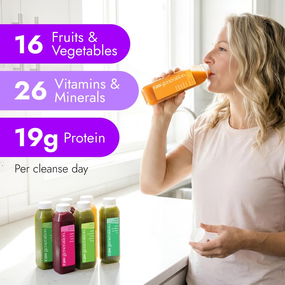 Raw Generation Skinny Juice Cleanse (5-Day) – Best Juice Cleanse for Detox and Weight Loss | Reduced Bloating & Increased Energy | 100% Raw & Cold-Pressed Juices