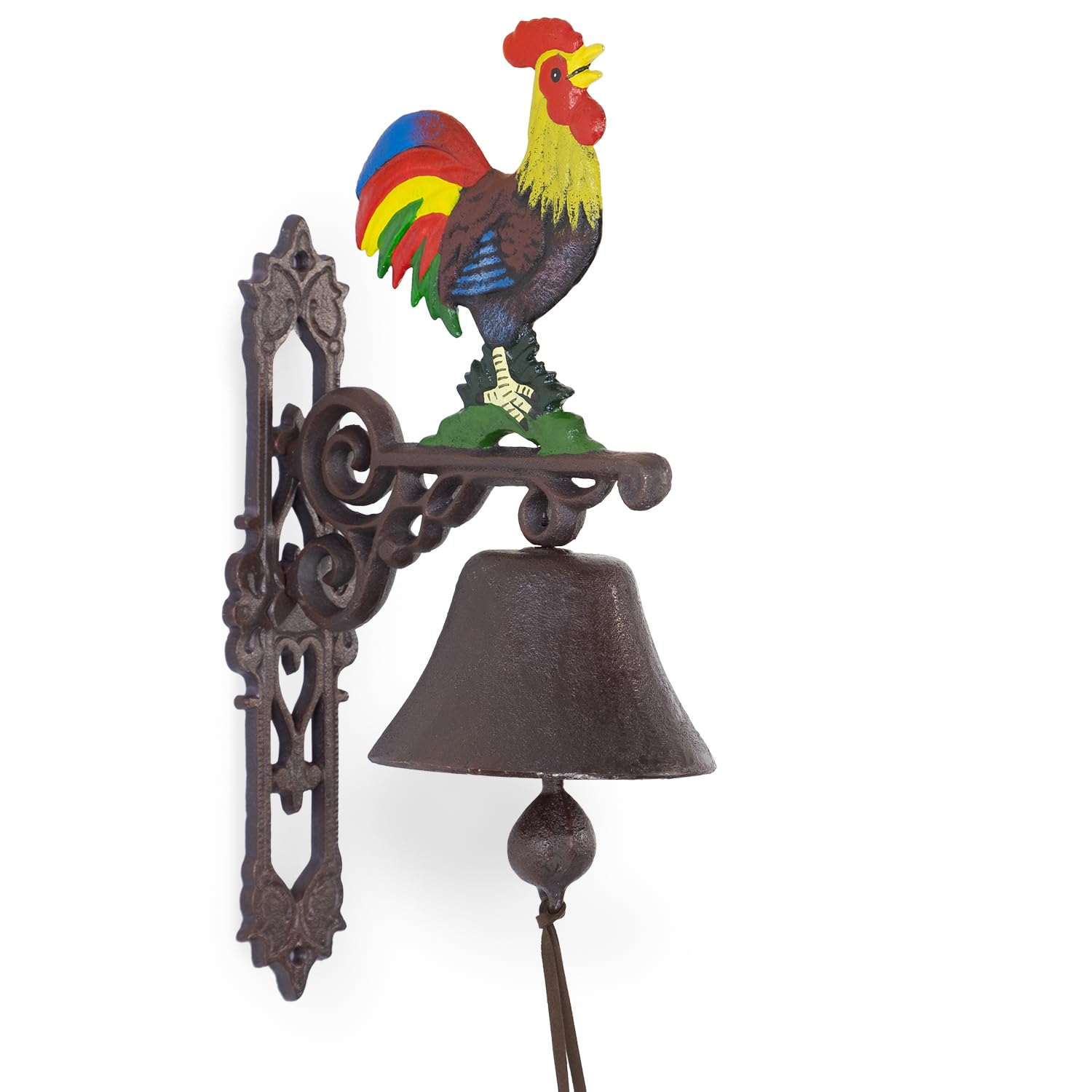 Moritz - Campana de pared (hierro fundido, 38,5 cm de altura, estilo antiguo, color marrón