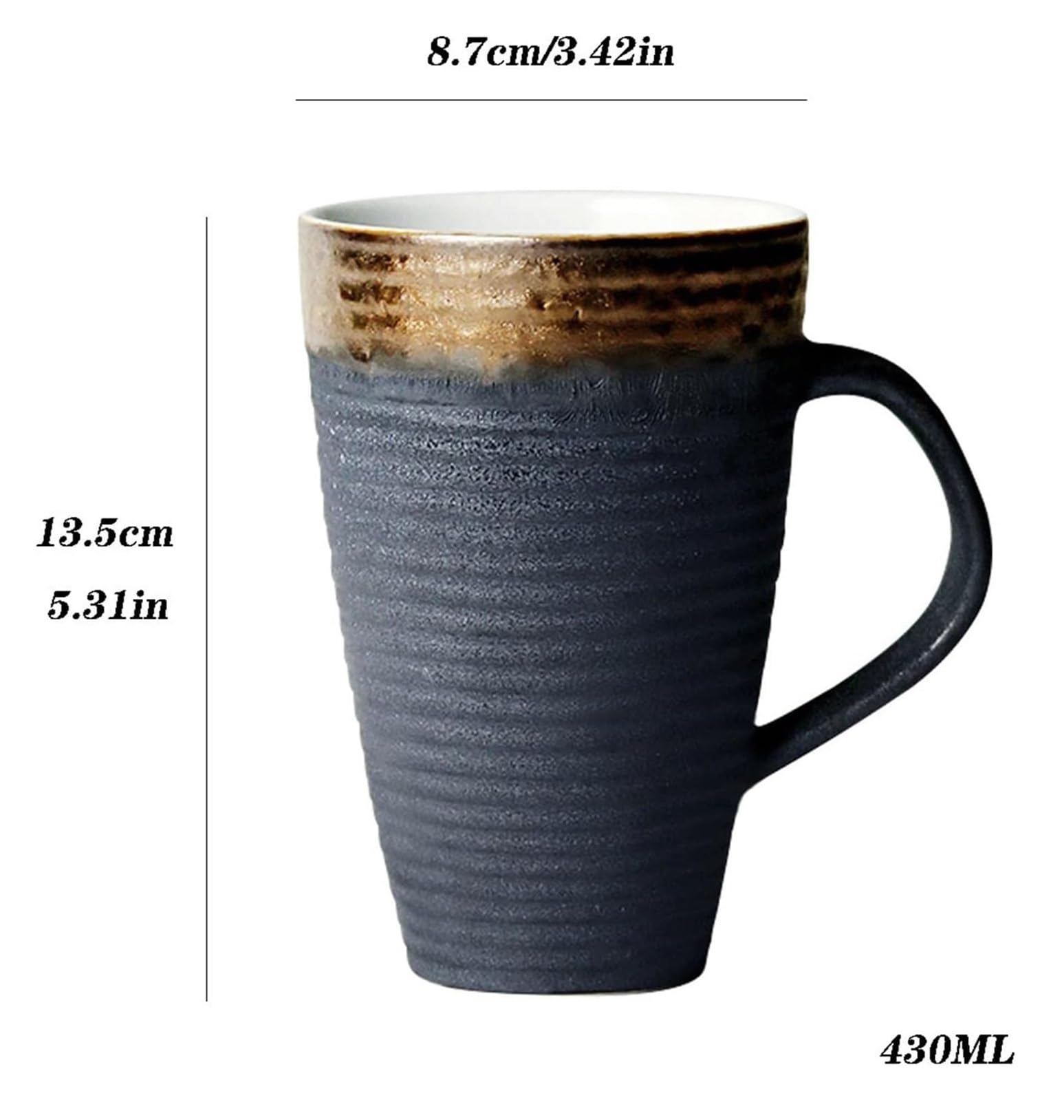 Tazze in ceramica tazza da caffè 430 ml tazza in stile vintage tazza da tè pomeridiano tazza da tè casa tazza di ceramica grande capacità tazza da caffè regalo compleanno per ragazza ragazzo