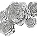 Paper Flower Decoration, Handcrafted Flowers, Crepe Paper Flowers Shiny Silver Set Of 5 For Wedding Backdrop, Baby Shower, Nursery Wall Decorations,Garden Party Photo Booth,Bridal Shower,Archway Decor