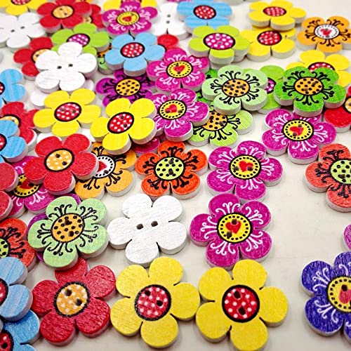 Amazon | 【ノーブランド品】100pcs 縫製 手芸 20mm 詰め合わせ 2穴 花