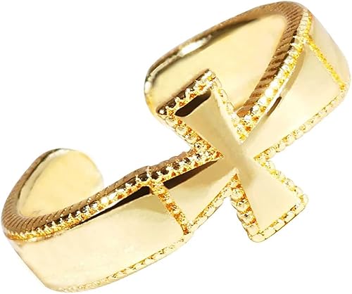 Anillo de cruz religiosa, anillo de boda cristiano para mujer, anillo texturizado de plata, joyería inspiradora, anillo para hija, ajustable,
