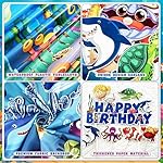 Under the Sea Party Decorations 98Pcs, Ocean Theme Birthday Party Supplies Include Backdrop Tablecloth Bubble Garlands Cake Topper Ocean Animals Balloons for Pool Beach Party Baby Shower (Ocean-01) - Image 4