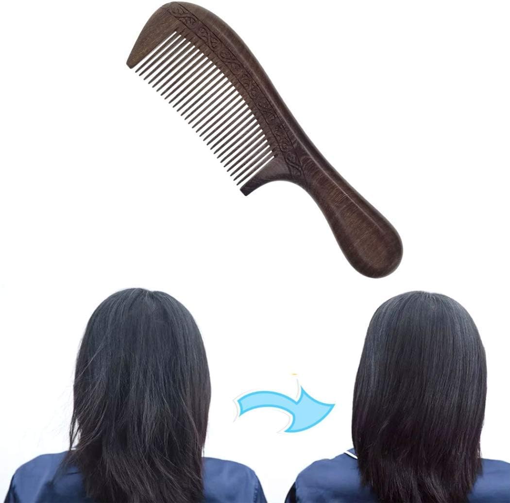 pettine di legno di sandalo per capelli districanti