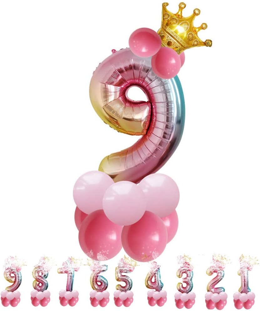 養楽堂 誕生日 バルーン 数字 パーティー 安い 飾り付け セット風船 0 9 9 組み合わせ 結婚式 デコレーション装飾 記念日 32インチ 王冠 大きい