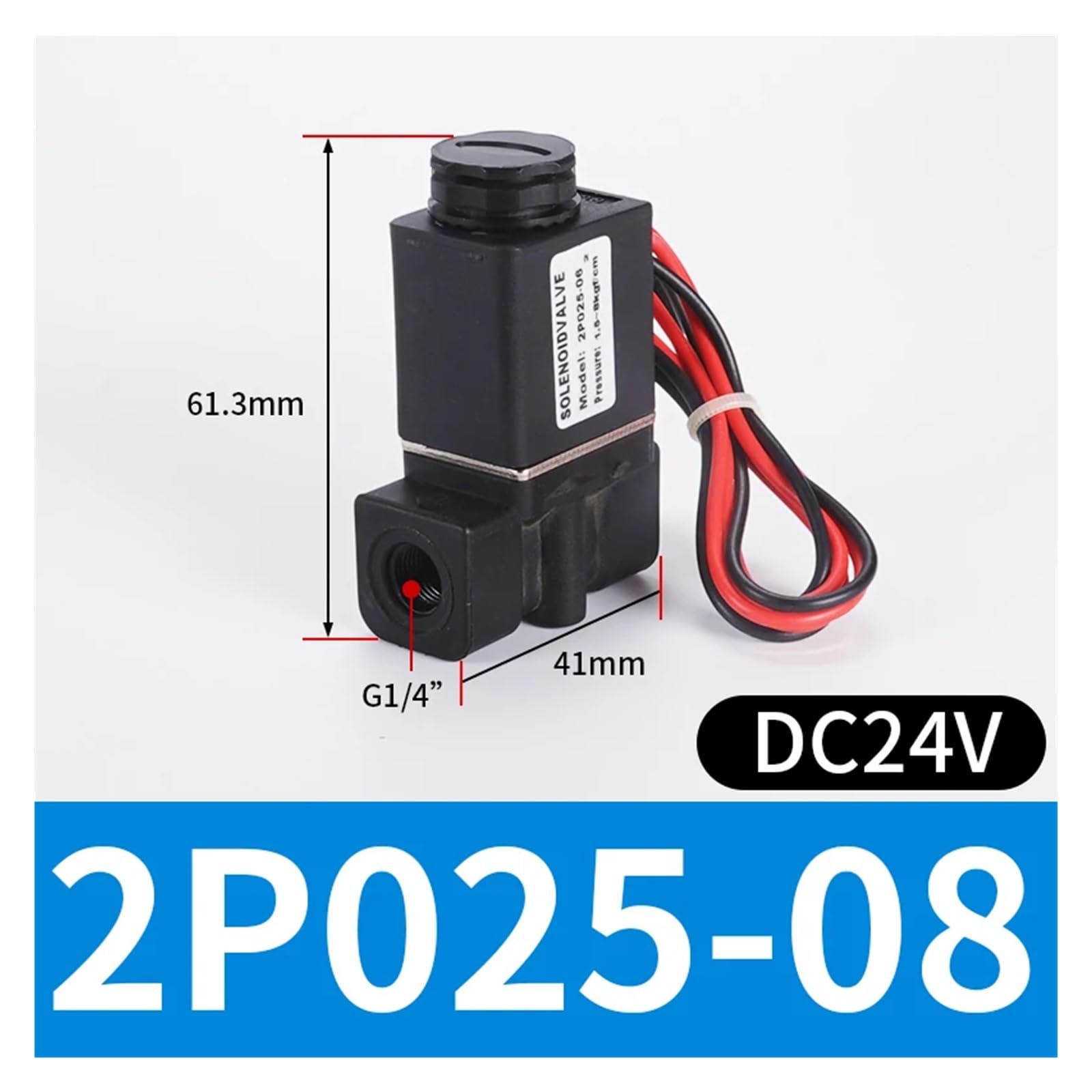 2P025 Pneumatyczny zawór elektromagnetyczny inżynieria plastikowy korpus normalnie zamknięty AC220V DC12V DC24V (2p025-08 Dc24v)