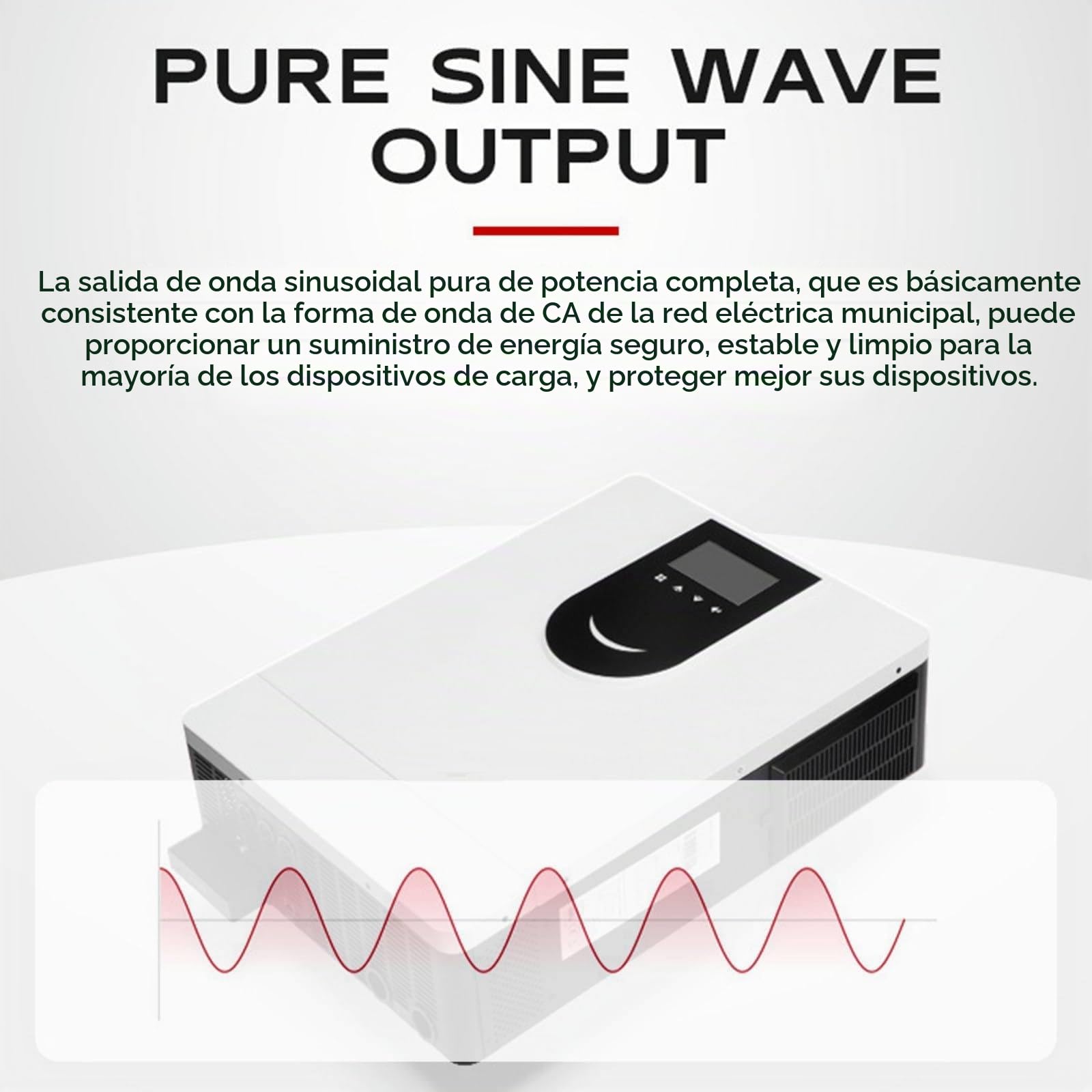 Inversor Solar HíBrido (1,0-10,2 KW), Inversor De Onda Sinusoidal Pura De 12 V, 24 V Y 48 V, Pantalla LCD, con Controlador De Carga Solar MPPT De 40/80/120/160 A,DC24V-1.5KW