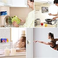 Vista 9 de Soporte de pared para teléfono, soporte adhesivo manos libres D2 con agujero para cable y ganchos, soporte de teléfono celular montado en la pared