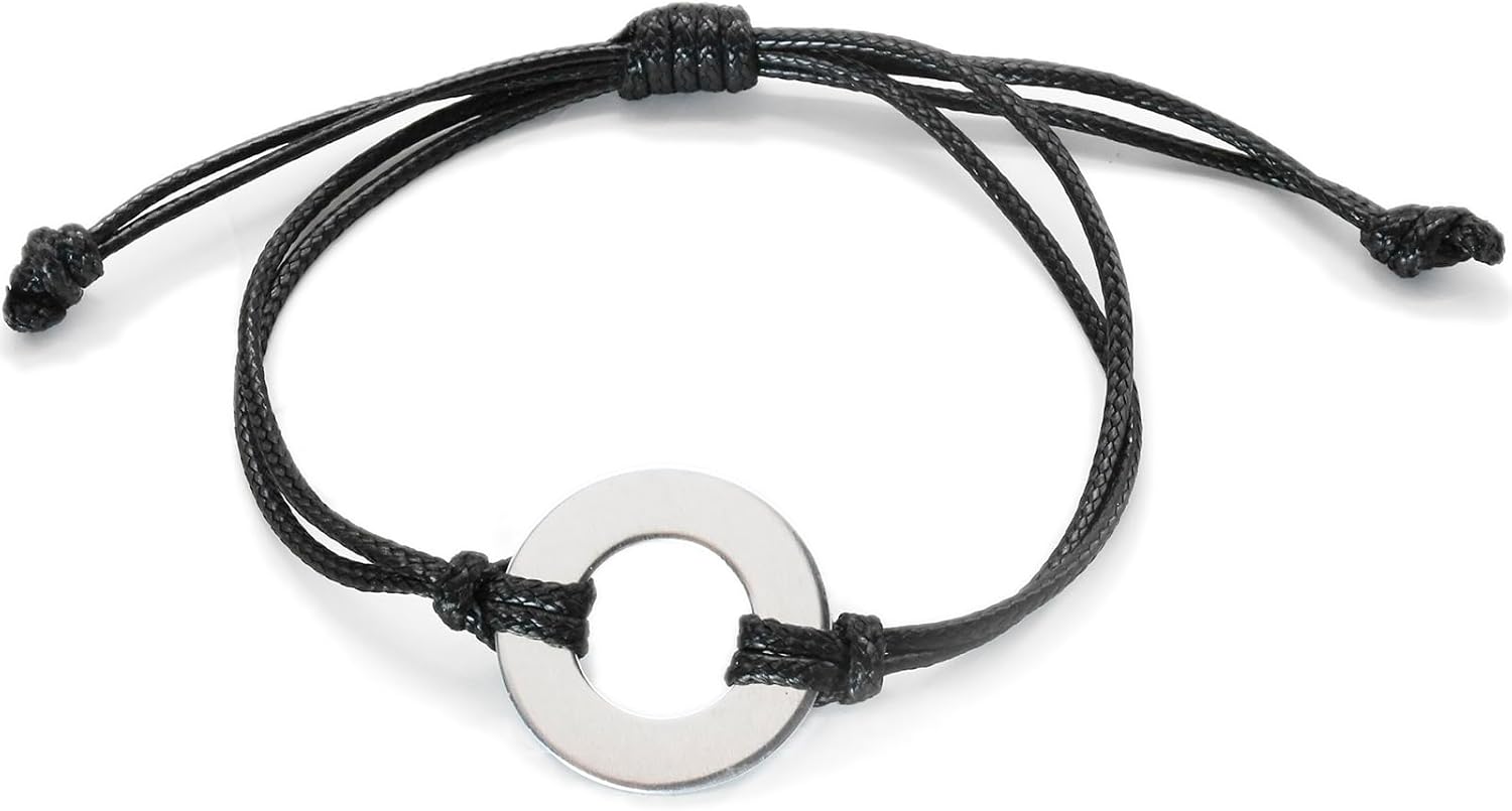 ABBECIAO Aluminum Washer Bracelet Project Kit for Metal Stamping and Adjustable Bracelet Jewelry Making, Pack of 5