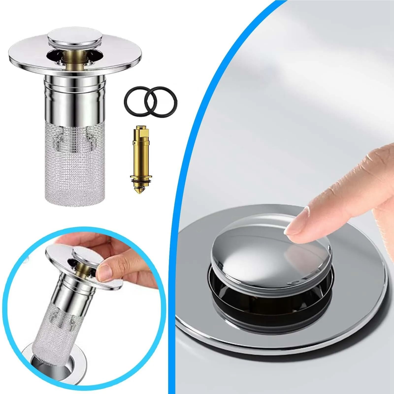 Universeller Waschbecken-Stopper aus Edelstahl
