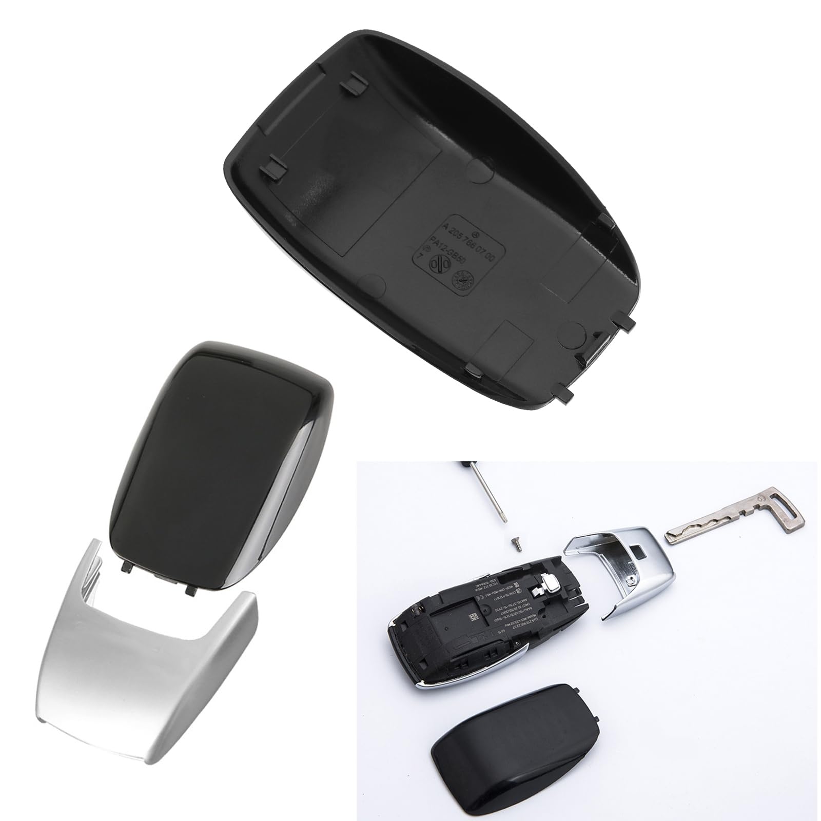 VZU Mercedes Schlüssel Hülle Mattschwarz - Batterieabdeckung Für A220, E-Klasse, GLE