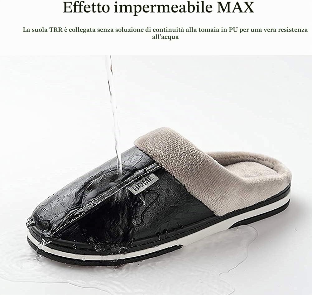 Asifn Donna Casa Pantofole Uomo Antiscivolo Peluche Scarpe Inverno Caldo Morbido Invernali Ciabatte