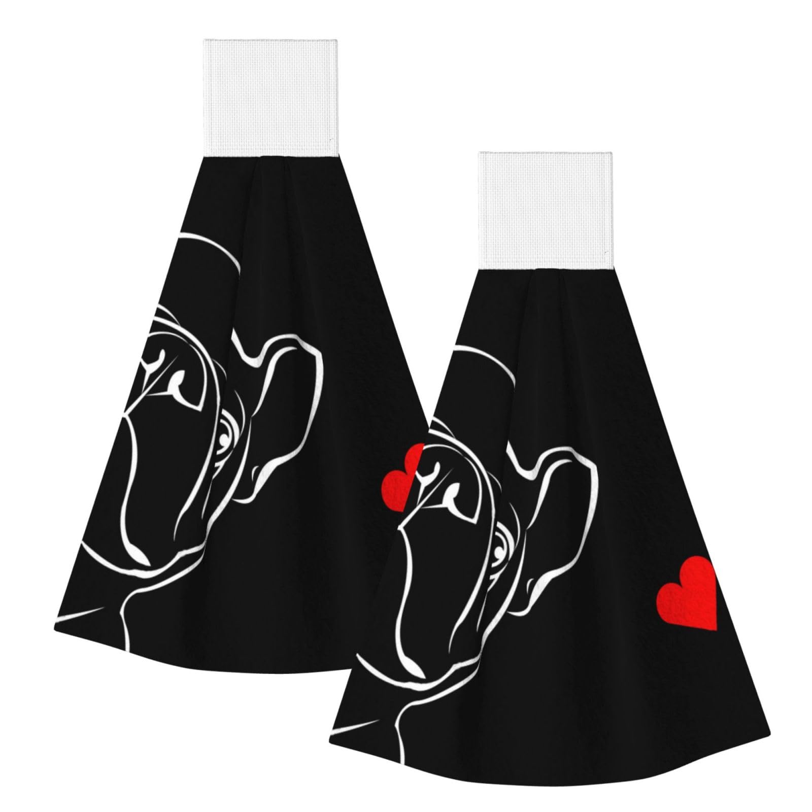 DOPKLNA French Bulldog, 2 Pcs Hanging Coral Fiber Hand Towels for Bathroom, Absorbent Kitchen Towels