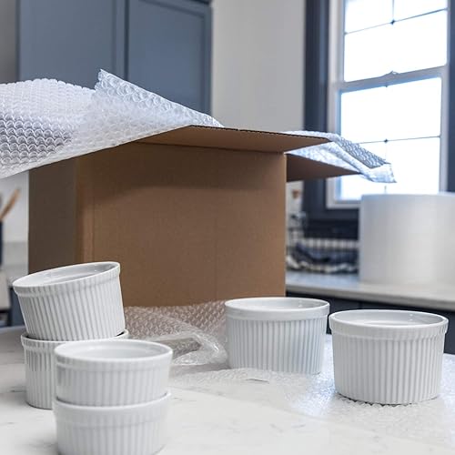 Miniatura 7 de Duck Repuesto de cinta de embalaje transparente HD resistente, 1.88 pulgadas x 54.6 yardas, 4 rollos y amortiguación de burbujas de la marca Duck de